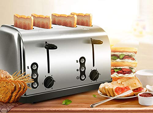 4 Scheiben Toaster Edelstahl Extra Wide Slots Toaster mit Dual Independent Control Panel, 6 Toast Shade Settings…