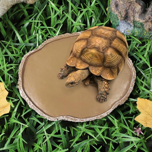 UEETEK Haustiere Fütterung Platte Reptil Fütterung Schüssel Vivarium Lebensmittel Wasser Dish Harz Schüssel für Schildkröte Gecko Schlange Haustier Zucht Tray
