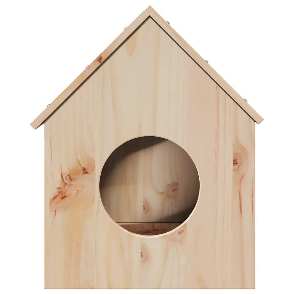 Katzenhaus aus Massivholz Kiefer Indoor 41x50x50 cm | Dieser gemütliche Katzenunterschlupf bietet Ihrer Katze im Wohnzimmer einen ruhigen Rückzugsort zum Entspannen.