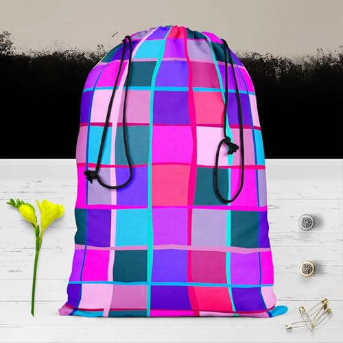 Image of ArtzFolio Brushstrokes & Stripes D1 | Reusable Sack Bag | Bag for Gym, Storage, Vegetable & Travel