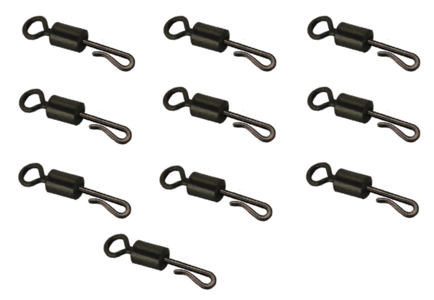 Korda Quick Change Swivel Size 8 | Anti-Glare, Quick Hook Link Change, Carp Fishing Terminal Tackle, Fits Lead Clips & Inline Leads, Pack of 10
