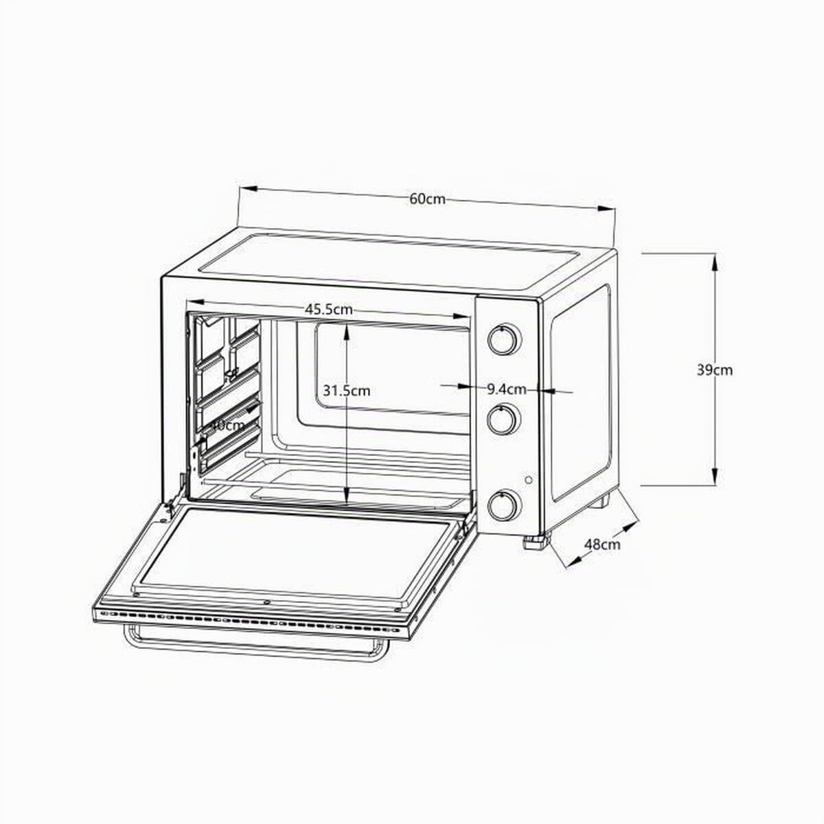Minifour électrique - Chaleur tournante - CONTINENTAL EDISON - CEMF60B3 - Noir - L60 x H39 x P 48 cm