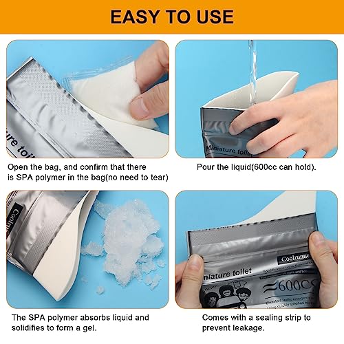 Coolrunner Disposable Urine Bags, 8/12/20/50 Pack Camping Pee Bags for Men Women, Disposable Urinals Vomit Bags for Travel Urinal Toilet Traffic Jam Emergency Portable Toilet for Kids, Patient - Image 4