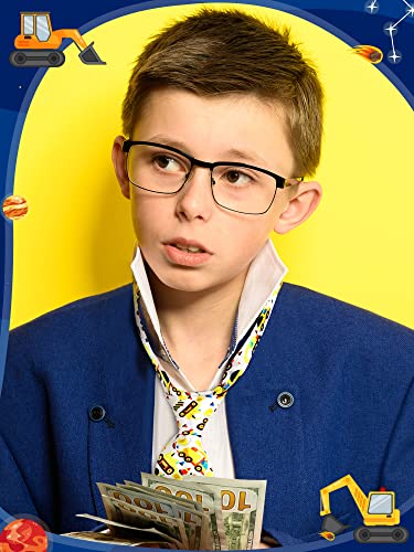 Neck Tie for Kids Boys 3 Pcs Pre Tied Boys Ties Adjustable Toddler Neckties for Formal Wedding Graduation School(Cute Style)4