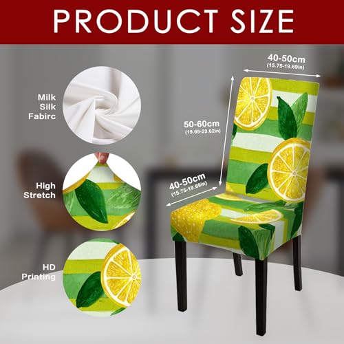 Image of Nuxovilar 2PCS Lemon Green Stripe Stretch Chair Covers 23.6x70in