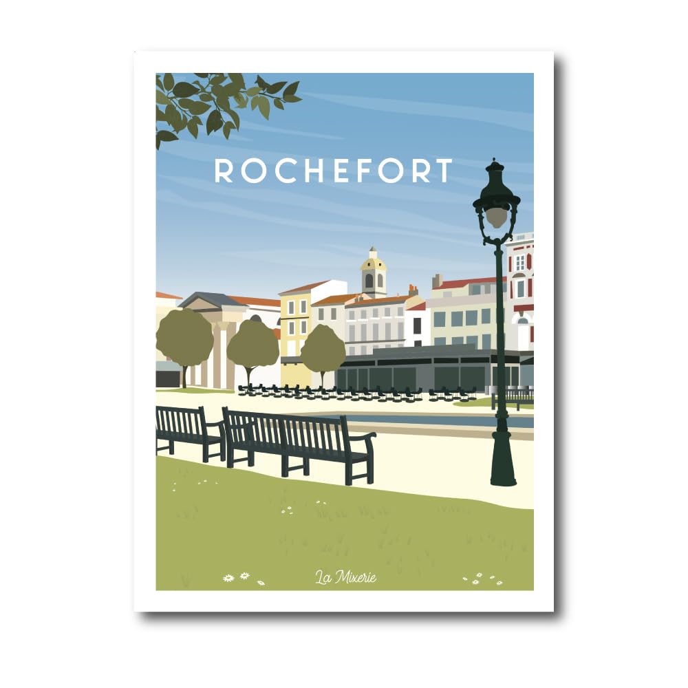 La Mixerie Blue Rochefort Poster 30 X 40 Cm – Charente-Maritime – Wall Decoration City