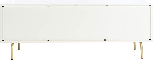 Miniatura 56 de SAFAVIEH Genevieve - Soporte de TV para pantalla plana de hasta 65 pulgadas, acabado lavado en blanco y negro, gabinete de almacenamiento moderno de