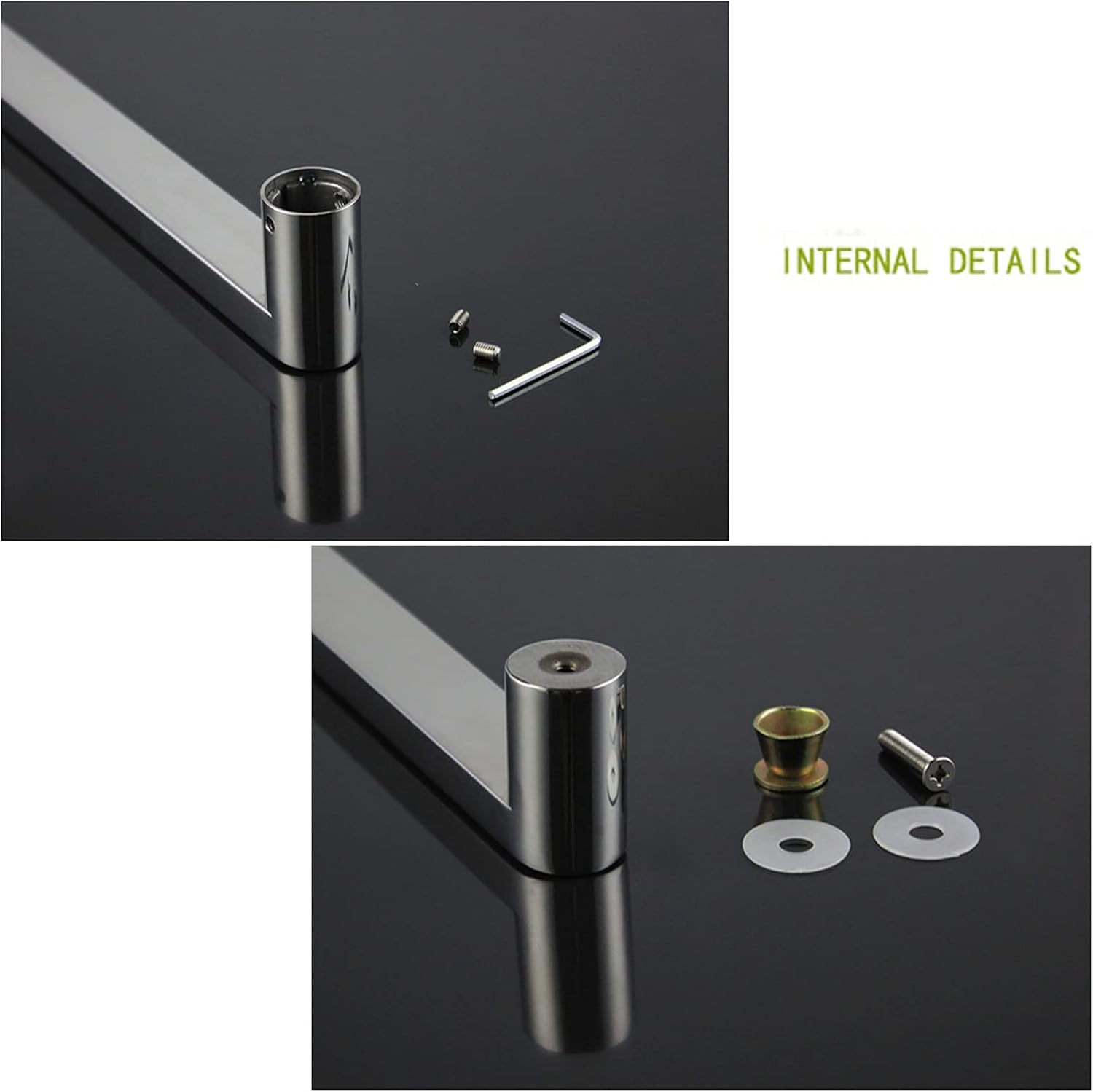 Pull Push Door Handles,Stainless Steel Polished Chrome Finish Push and Pull Glass Door Handle - Replacement Pull Handle (Size : 400mm) (Size : 400mm)