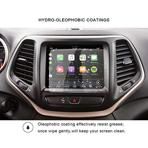 R Ruiya Navigation Screen Protector For 2019 2020 2021 J Eep Grand Cherokee Uconnect, Hd Clear Tempered Glass Screen Guard Shield Scratch-Resistant Ultra Hd Extreme Clarity (8.4-Inch) #TOP1
