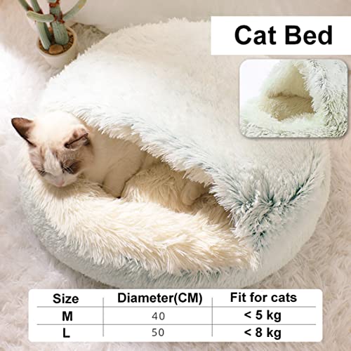 Cama de Gato para Gatos de Interior, Cama de Caverna para Gatos Pequenos e Médios, Fundo Antiderrapa
