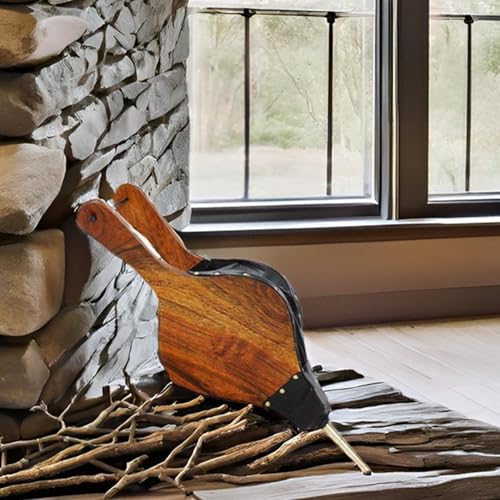 Oakestry Fireplace Bellows Mango Wood Air Pump with Black Leather Accents Brass Rivets and Metal Nozzle Durable Hand Operated Tool for Hearth Fire Pit Wood Burner Bonfire Camping Indoor Outdoor Use - Thumbnail 5