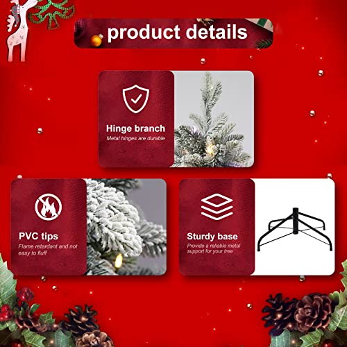 Makeatree 4.5 Ft Snow Flocked Artificial Christmas Tree With 627 Tips, 250L, Hinged Spruce Xmas Tree For Indoor Outdoor #TOP3