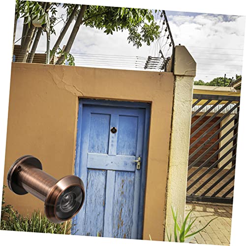 Mirilla para puerta de cobre con tapa de privacidad, amplia visualización, para seguridad del hogar, fácil instalación y operación, mayor seguridad para familias miniatura 3