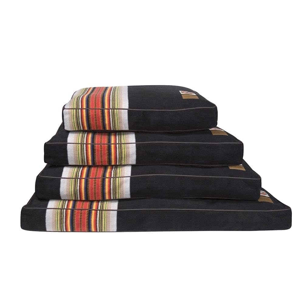 Pendleton Acadia National Park Napper Dog Bed – Size Small (28" x 20" x 4") - Washable Fleece Cover, Durable Cotton Canvas Bottom, Black with