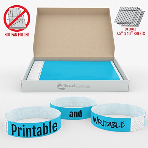 3/4" Neon Blue GrandstandStore.com Tyvek Event Wristbands for easy vip identification - 500CT BOX