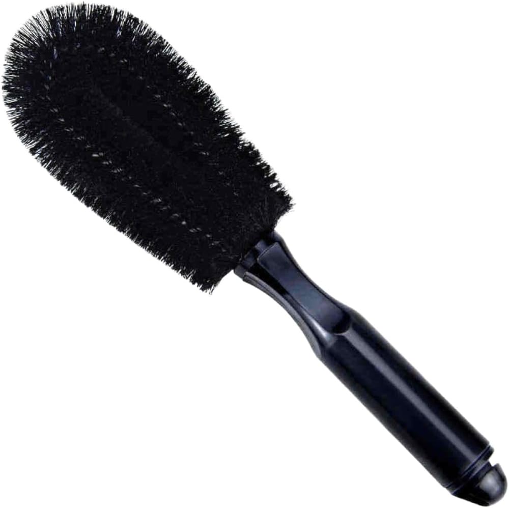 Car Wheel Cleaning Brush Professional Tire Auto Cleaning Detailing Care Wet Dry Rim Clean Brush Accessory(Black)