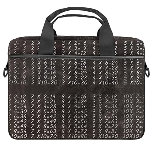 Sac à bandoulière pour ordinateur de 13 à 14,5 pouces motif Table de multiplication