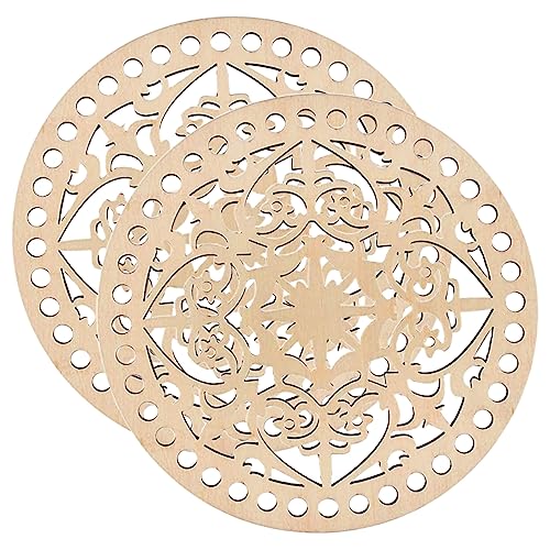 OSALADI 2pcs Wooden Bag Bottom Circle Blank DIY Knitting Crochet Bag Shaping Base for Craft Kit