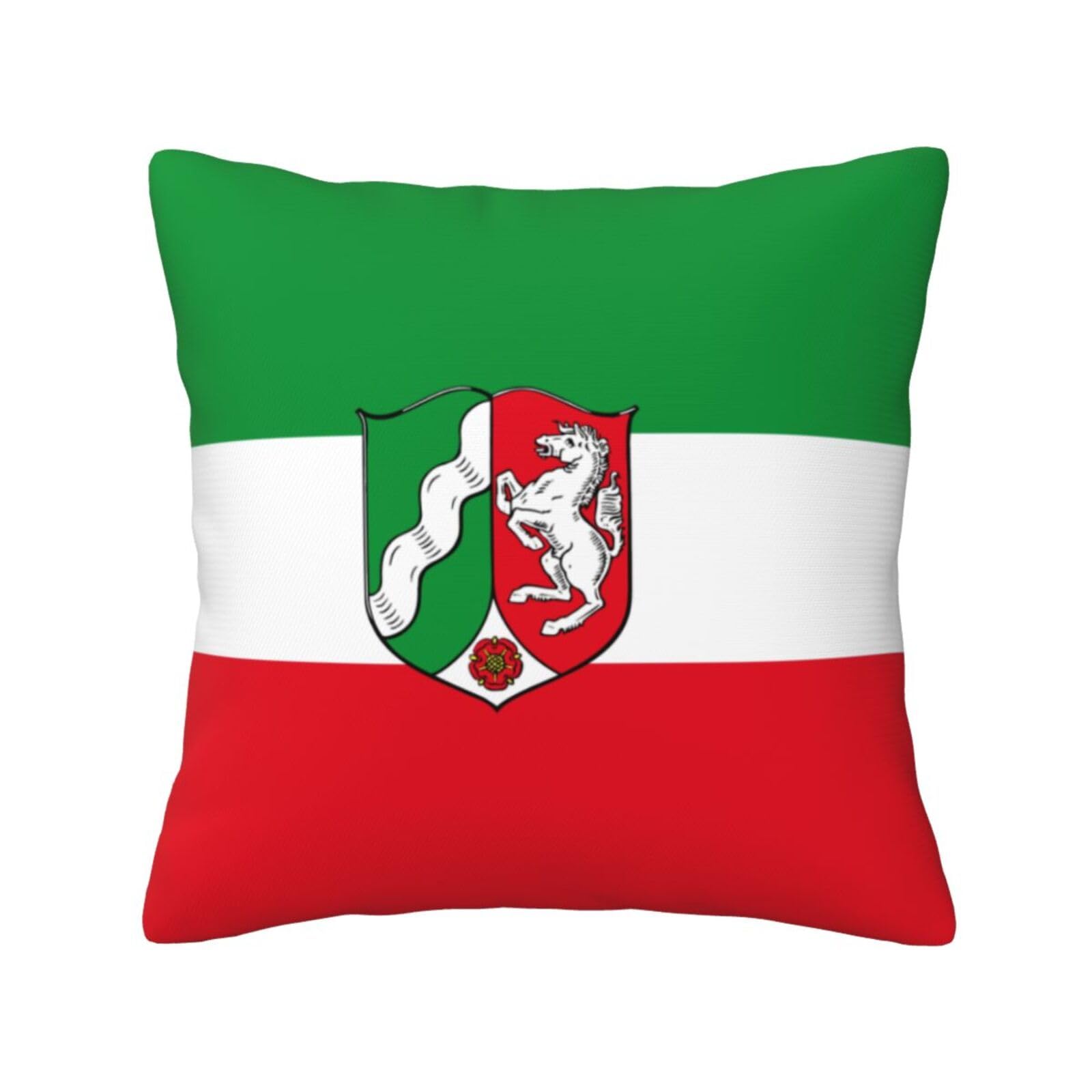 Flag of North Rhine Westphalia Print Throw Pillow Covers with Hidden Zipper, All Season Square Pillow Covers for Home Decor
