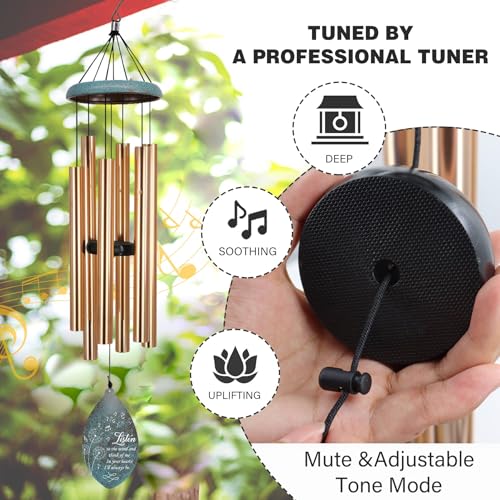 Image of ASTARIN Custom Memorial Wind Chimes, Three Colors Personalized Sympathy Wind Chime for Loss Lover, Commemorative Wind Chime Deep Tone for Condolences /Funeral, Produced in Texas