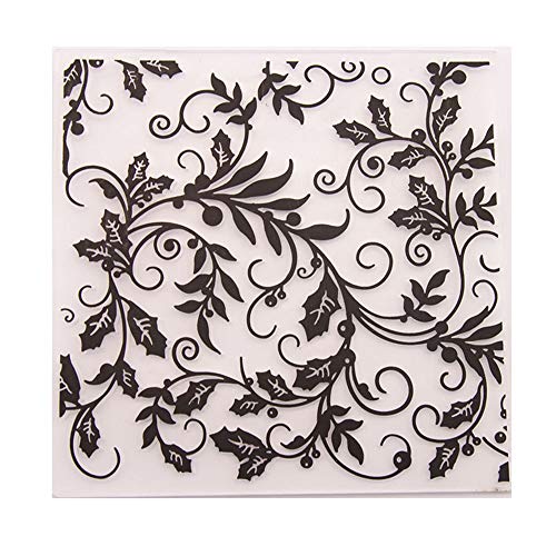 Carpeta de plástico con diseño de hojas y espirales para álbumes de recortes, tarjetas, plantillas de plástico Cover