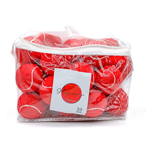 Magicorange Tennis Balls, 30 Pack Advanced Training Tennis Balls Practice Balls, Come With Mesh Bag For Easy Transport, Good For Beginner Training Ball (Red) #TOP4