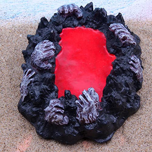 Hellfire Dood Ornament Decoraties Aquarium Fish Tank Decor Schedel Halloween Spookachtig Reptiel Schildpad Hagedis Tanks Terrarium Duivel Sculptuur Collectie Beeldje Standbeeld Huisdier - Afbeelding 4