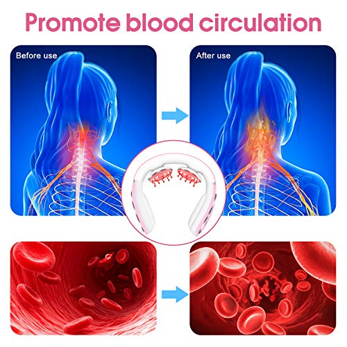 Neck Massager, Smart Cordless Massage Equipment with Heat, Electric Pulse Neck Massager for Women Men Office Home Travel, Great Gift for Christmas Birthday Valentine\'s Day Father’s Mother’s Day(Pink) - Thumbnail 6