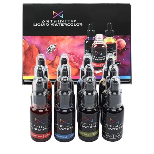 Artfinity Liquid Watercolor Paint 30 ml Bottles, Set of 12
