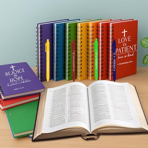 Stylos chrétiens et carnets à spirales multicolores de qualité supérieure - 4