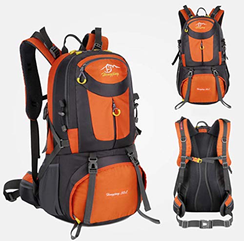 RJHY Outdoor Mountaineering Bag, 60L/50L/40L/ Mountaineering Bag Hiking Camping Bag Men And Women Large Capacity Waterproof Backpack,Orange,50L