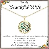 Regalos de Navidad para mujer, collar de árbol de la vida para mujer, regalos de cumpleaños para ella, collar con colgante con árbol de concha, regalo para el día de la madre, para mamá, abuela