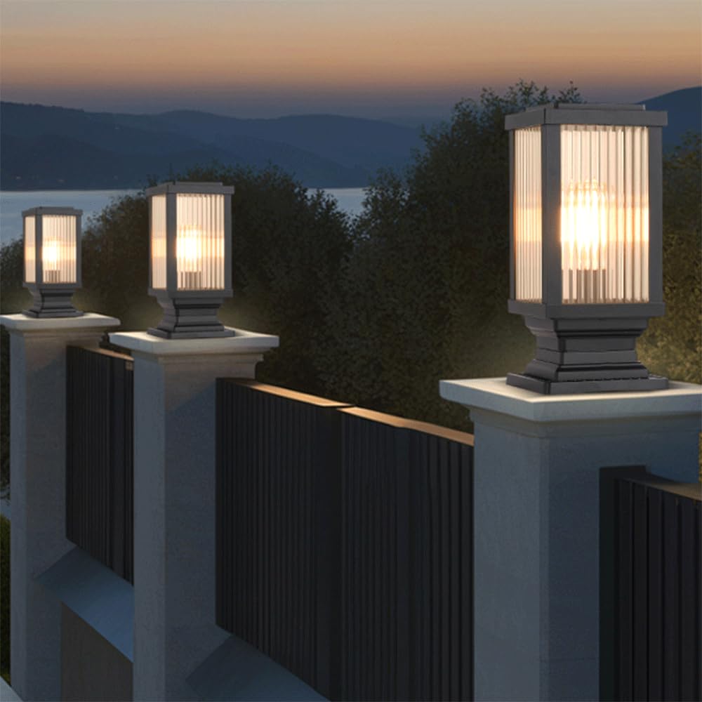 Lampes Solaires Pour Poteaux D'extérieur, Lanternes LED Étanches En Aluminium Moulé, Verre Haute Transparence, Résistantes Aux Intempéries Et Aux Tempêtes, Idéales Pour Jardin, Terrasse