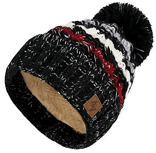 Gorro Morefaz Ltd de punto para hombre y mujer, de lana, estilo esquimal con pompón, ideal para invierno, para esquiar y para snowboard Lolly 5 regular Cover