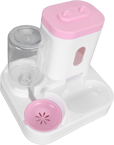 Miniatura 8 de Juego de comedero y dispensador de agua para mascotas, dispensador automático desmontable de agua de alimentos para gatos con ventana transparente