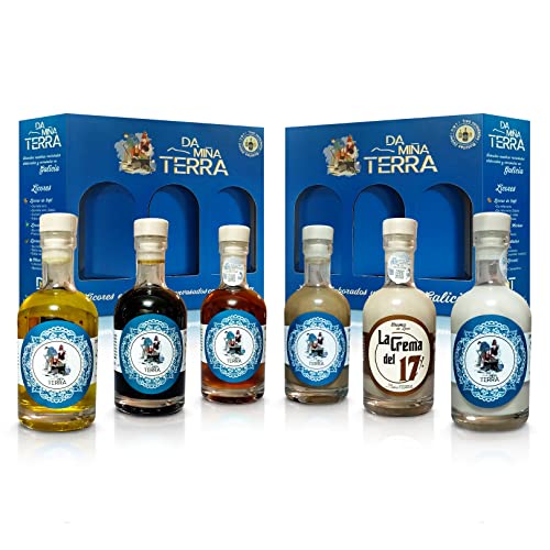 Da miña terra - Pack/ 2 cajas surtido de licores y cremas de 200 ml - Orujos y licores de Galicia (Licores y cremas)