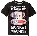 Paul Frank Little Boys' Monkey Machine T-Shirt, Black, 7