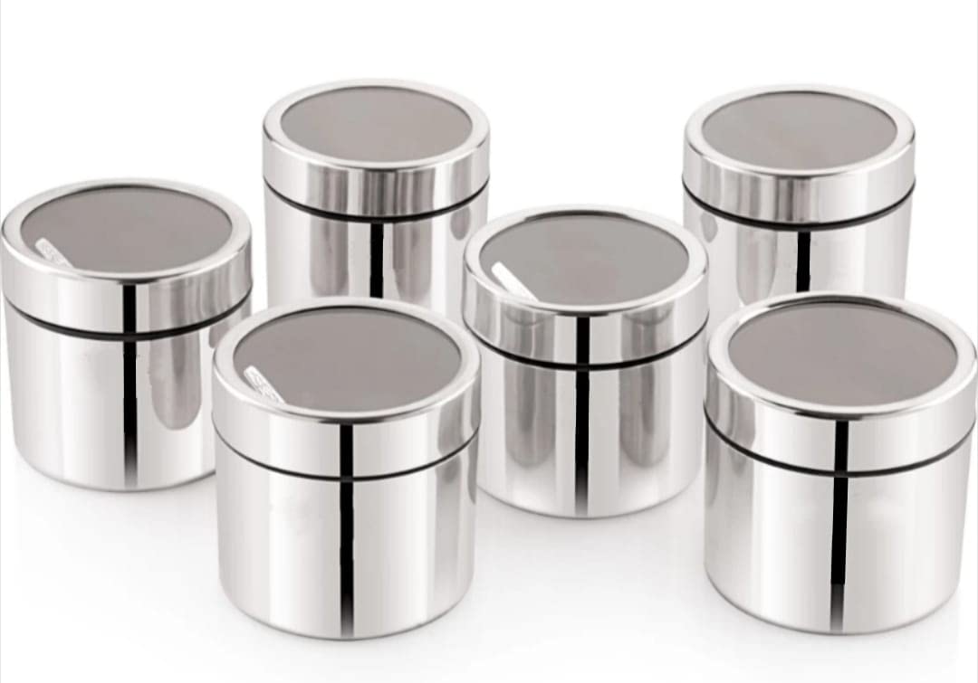 STEEPLE Steel Utility Container - 190 ml Each (Pack of 6, Silver) Small (B0BTDP9263) Amazon Price History, Amazon Price Tracker