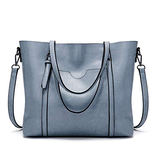 MINGZE Bolsos Mujer Tote  De Hombro Piel Bandolera Cuero Moda Grande Capacidad Casual
