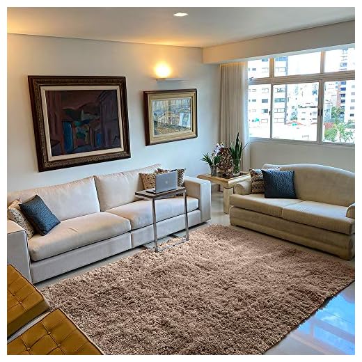 Tapete para Sala e Quarto Felpudo Cronos Casa Dona 200x250 cm Bege