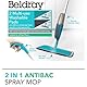 Beldray LA032982UFFEU7 Antibac 2 in 1 Spray Mop – 2 Multi-use Microfibre Washable Pads, Antibacterial Treated Fibres, 360° Swivel Head, Hard Floor Cleaner, Laminate/Wood/Tiles, 300ml Refillable Bottle