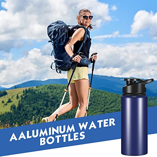 Nuogo 40 Pack Aluminum Water Bottles 20 Oz Metal Reusable Bottle Bulk Aluminum Bike Sport Bottle Lightweight Travel Water Bottles With Snap Lids For Gym Sports Camping Hiking Fishing (Blue) #TOP5