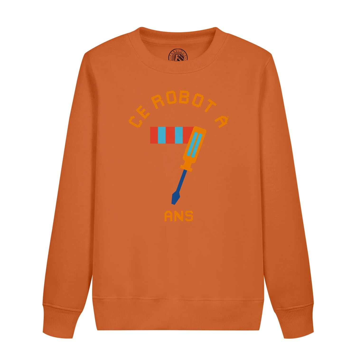 Sweatshirt enfant robot 7 ans anniversaire célébration vêtement