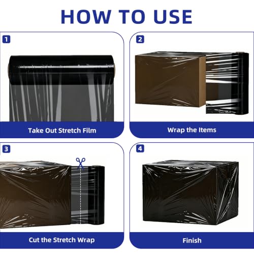 Image of 6 Pack Shrink Wrap Roll, 18 inch Wide Total 3546ft Industrial Stretch Film