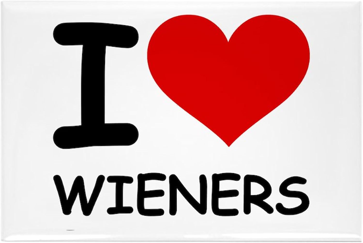CafePress I LOVE WIENERS Rectangle Magnet, 3"x2" Refrigerator Magnet