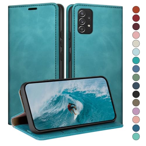 Étui rabat en cuir de premium pour Samsung Galaxy A52 chic et sûr