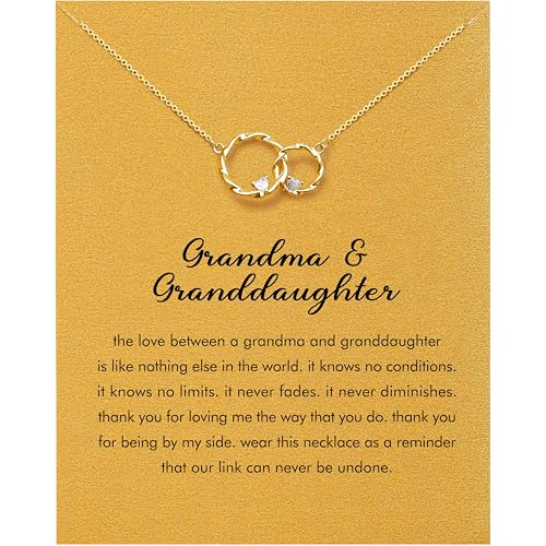 OBSUN Grandma Granddaughter Necklace Granddaughter Gifts from Grandma in Birthday Mothers Day Christmas