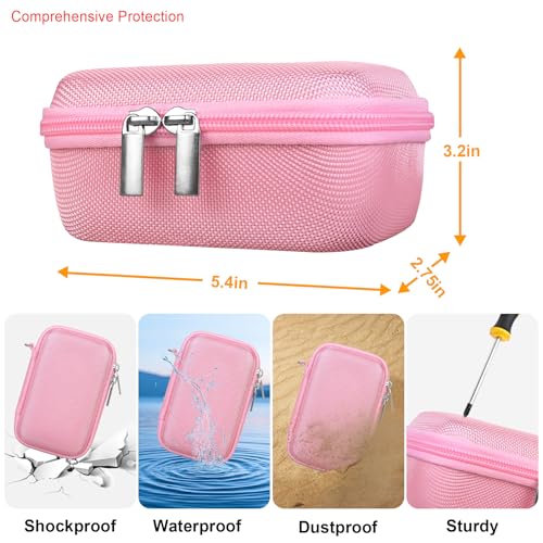 Image of Elonbo Camera Case for Canon PowerShot G7 X Mark III / G7 X Mark II /Canon Powershot SX740 HS / SX730 HS / SX720 HS Digital Camera, Carrying Case with Mesh Pocket fits Cables Battery, Bright pink