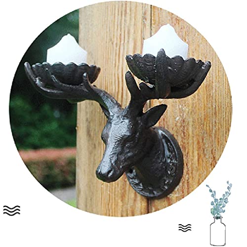 Zhjbd Garden Accessories,Retro Candlestick Ornaments Imitation Cast Iron Antlers Crafts Home Furnishings Living Room Table Decorations//78 (Color : Black, Size : 23.223.3Cm) #TOP5