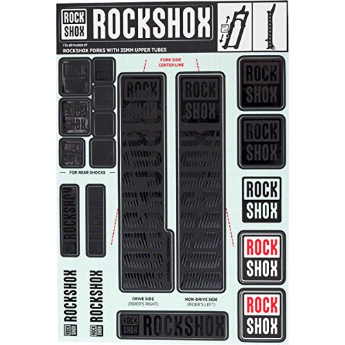 Ricambio adesivo 35 mm RockShox Sticker Set 35 mm Stealth, Pike/Lyrik/Yari/Domain/Revelation, 11.4318.003.505 Pezzi di Ricambio, Nero, Standard